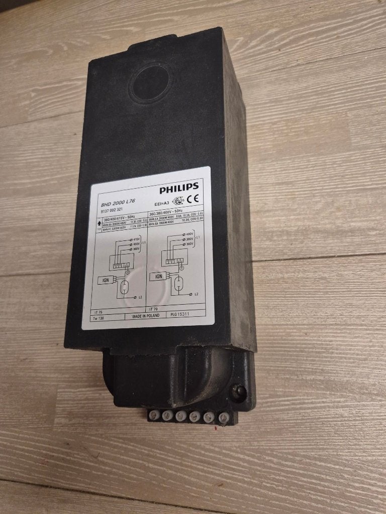 Philips ballast BHD 2000 L76 380/400/415V, Doe-het-zelf en Bouw, Ophalen of Verzenden, Nieuw, 500 watt of meer, Overige typen