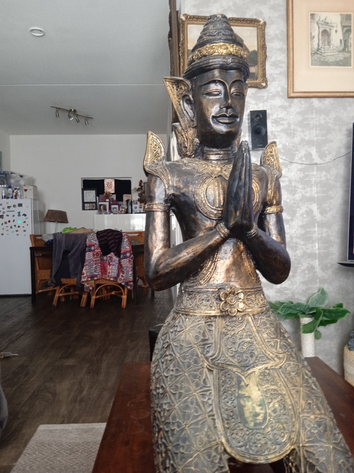 een bronzen boeddha te koop, Antiek en Kunst, Ophalen of Verzenden