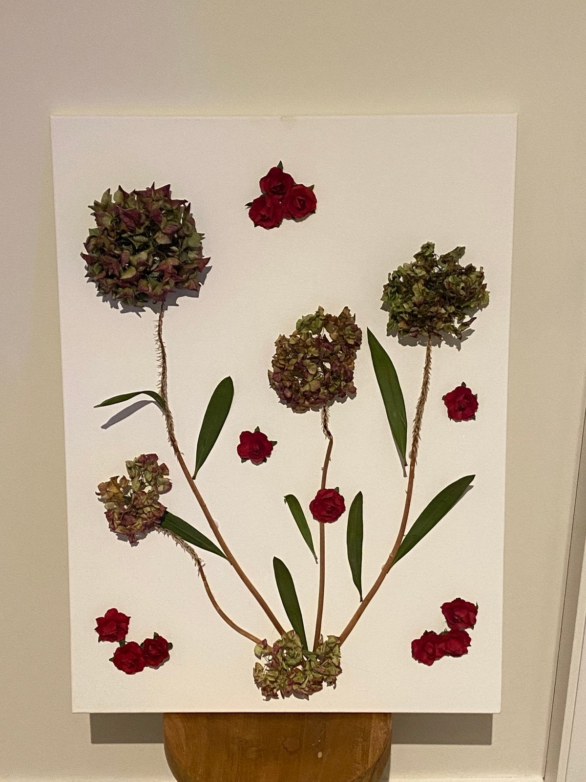 Canvas met echte bloemen (bloemen zijn met epoxyhars), Antiek en Kunst, Ophalen, Bloemen