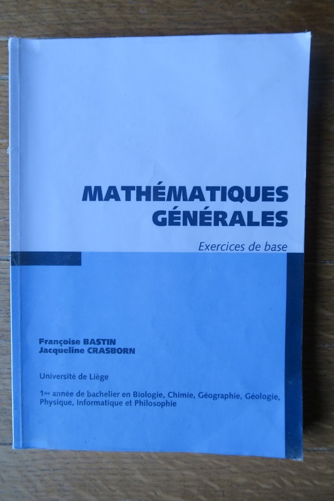 Cours de Mathématiques (ULG), Enlèvement, Utilisé, F. Bastin, Sciences naturelles