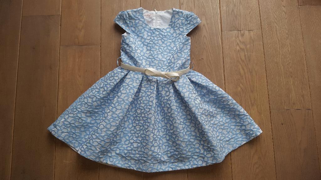 Pracht blauw communiekleed Blue Bay maat 128 ALS NIEUW!, Kinderen en Baby's, Kinderkleding | Maat 128, Zo goed als nieuw, Meisje