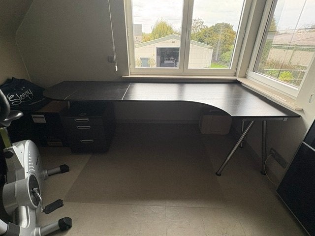 bureau, Huis en Inrichting, Ophalen, Zwart, 120 cm, Zo goed als nieuw