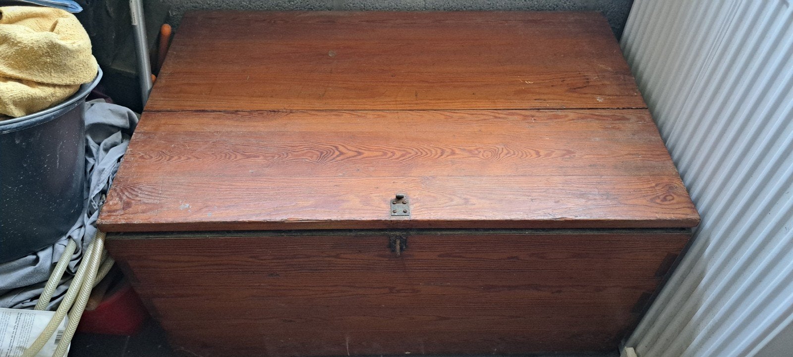 Coffre en bois intérieur en métal, Maison & Meubles, Enlèvement, Métal