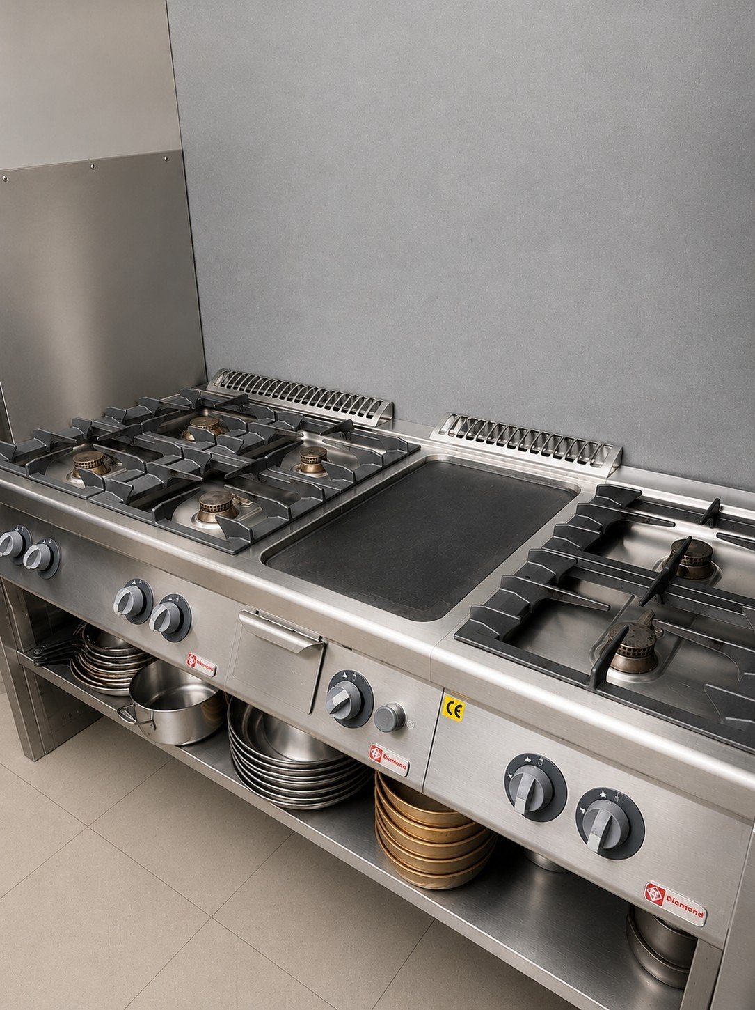 Ligne de cuisson professionnelle, Enlèvement, Autoportant, Moins de 45 cm, 5 zones de cuisson ou plus