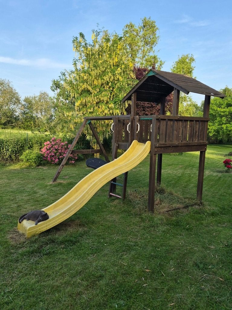 Jungle gym , balançoire de jardin +tobogan, Enfants & Bébés, Jouets | Extérieur | Aires de jeux, Enlèvement, Utilisé, Balançoire