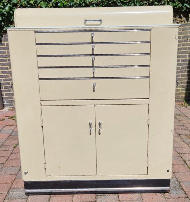Meuble dentiste vintage Baisch ‘50 – Style industriel, Maison & Meubles, Armoires | Buffets, Utilisé, Métal, Enlèvement