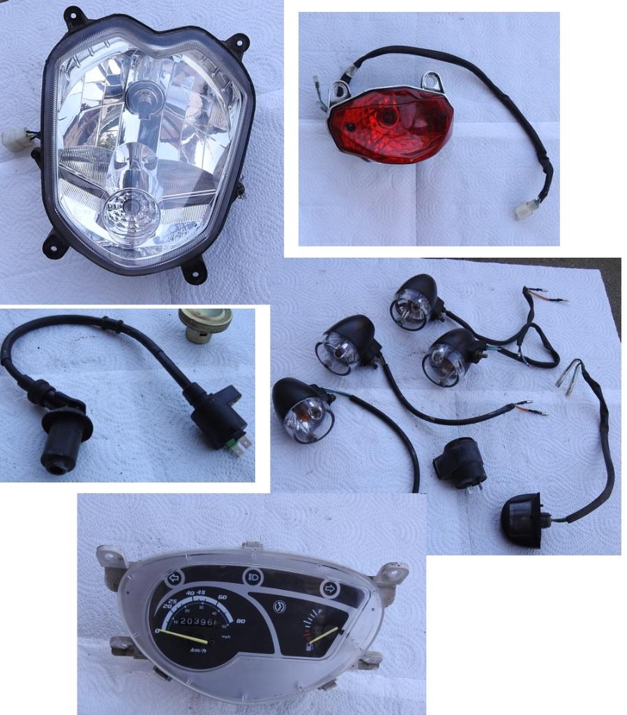Phare avant /arrière + clignots + compteur/scooter Sym, Vélos & Vélomoteurs, Enlèvement, Utilisé, Phare, SYM