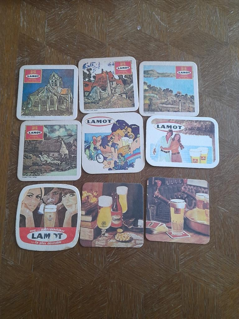 9 bierviltjes lamot, Verzamelen, Ophalen of Verzenden
