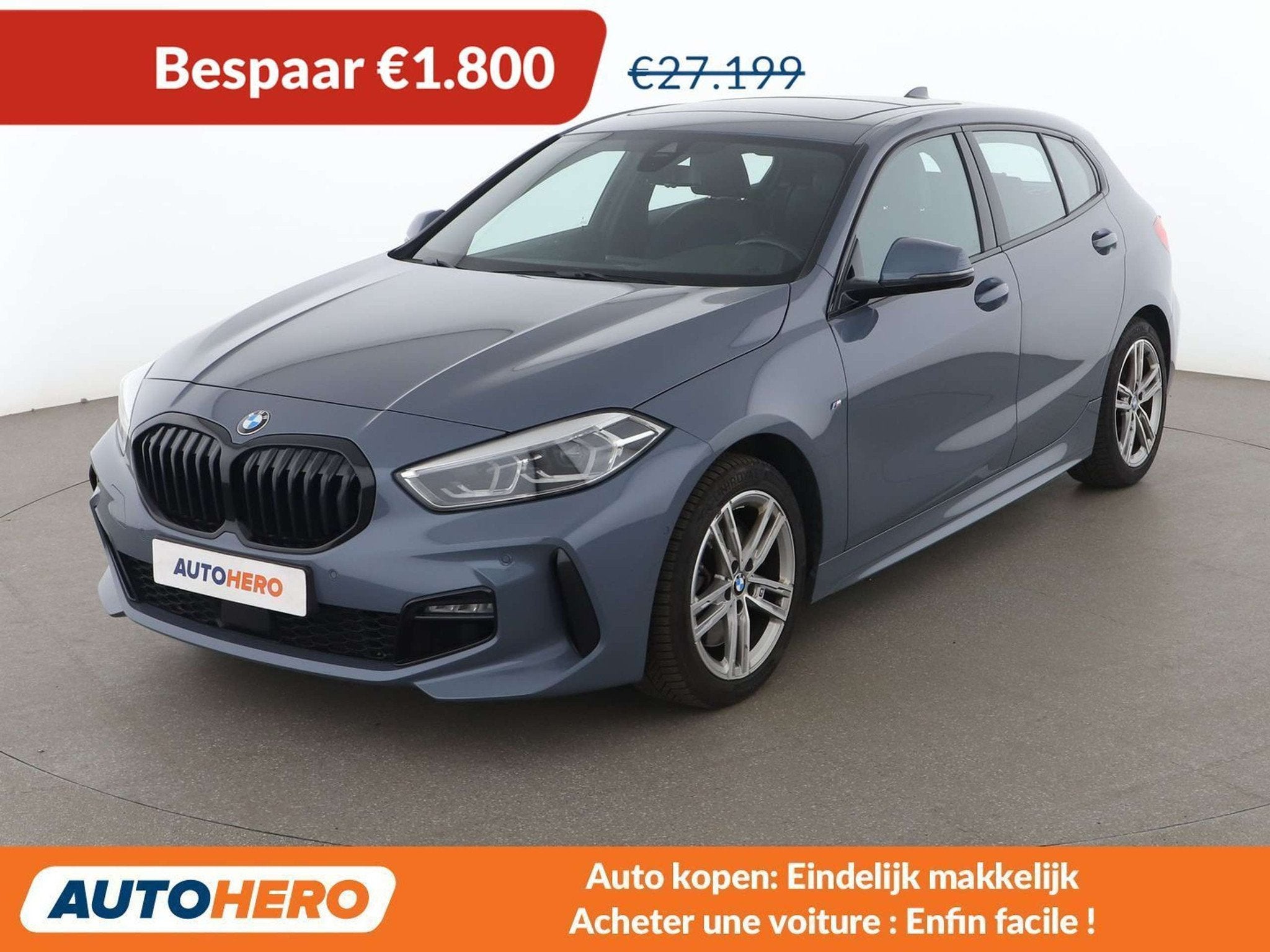 BMW 1 Serie 120 120i M Sport (année de construction 2023), Argent ou Gris, Euro 6, Autres carburants, Noir