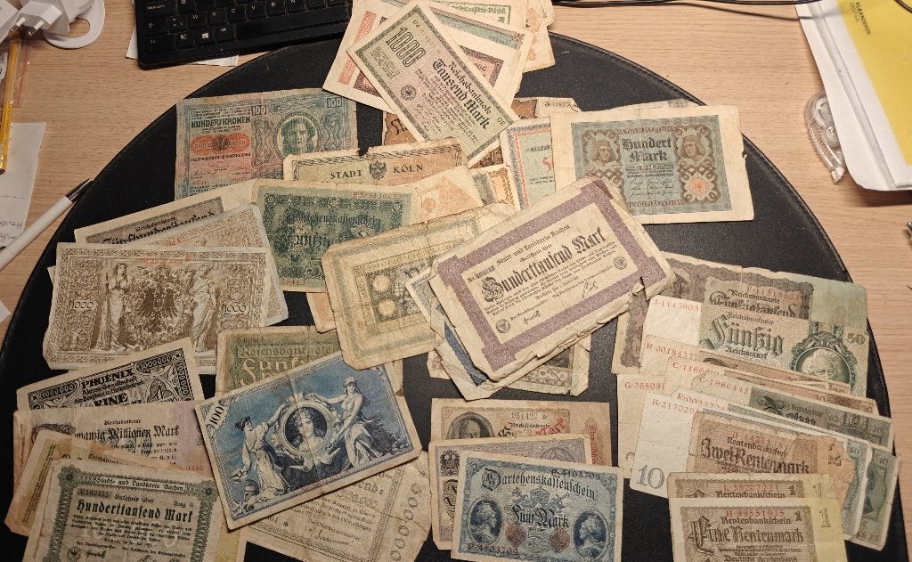 Notes allemandes d'avant-guerre, Enlèvement, Allemagne, Billets en vrac
