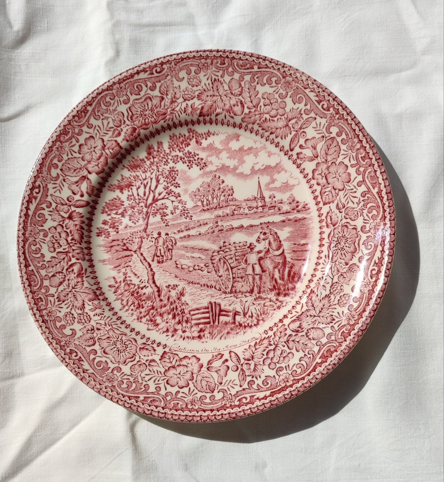 vintage bord English Iron Stone tableware Staffordshire, Assiettes(s), Vintage, Comme neuf, Céramique