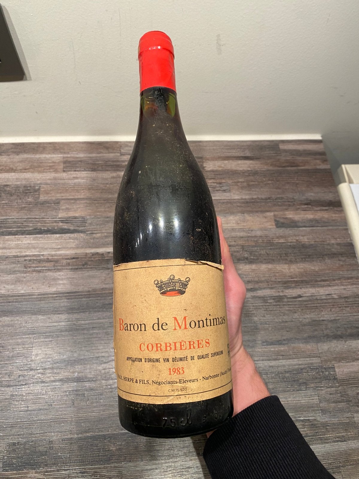 Barron de Montimas Corbiéres 1983, Collections, Enlèvement ou Envoi, Pleine, Comme neuf, Vin rouge