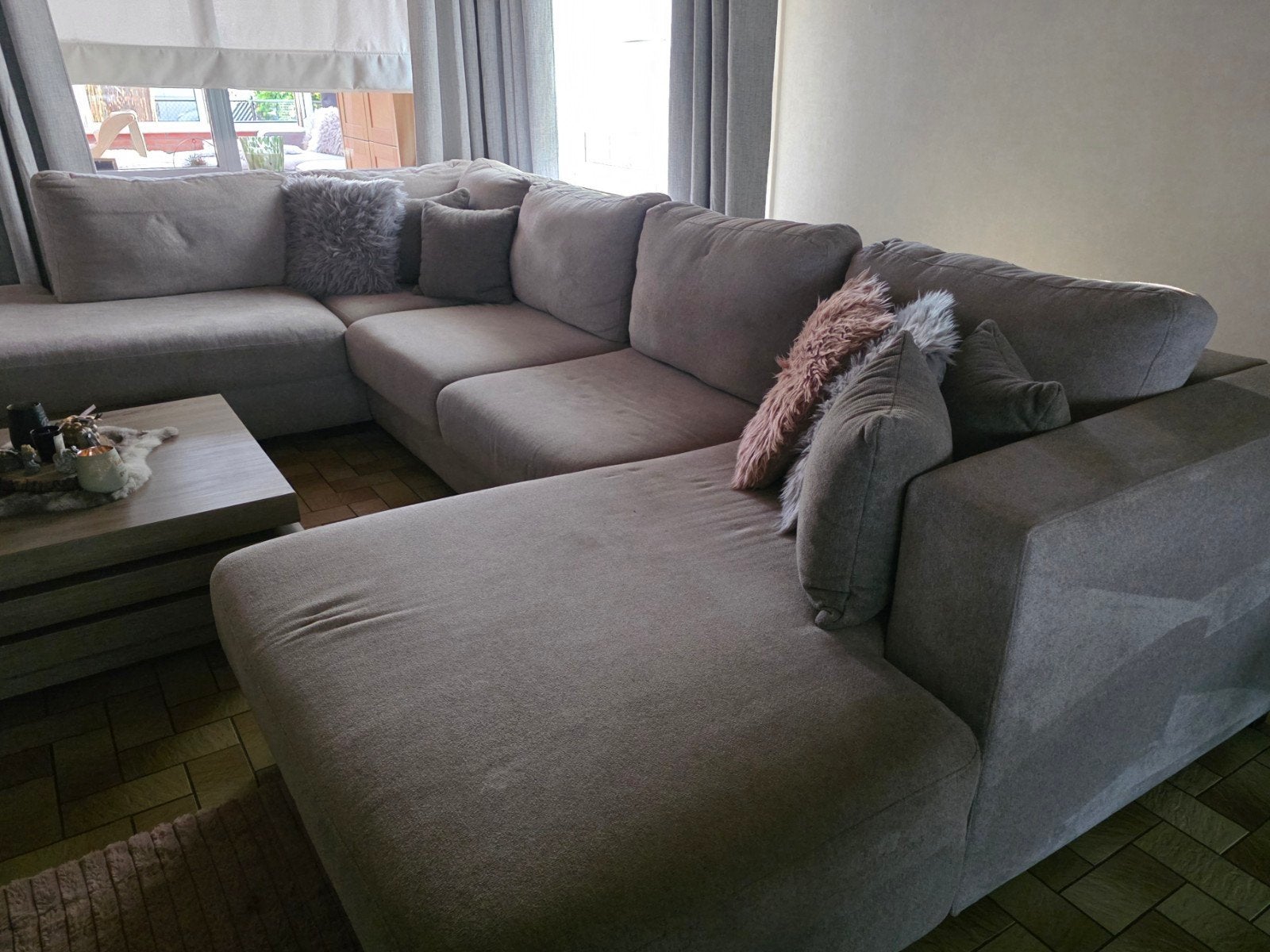 Te koop mooie grote hoekzetel, Ophalen, Gebruikt, Stof
