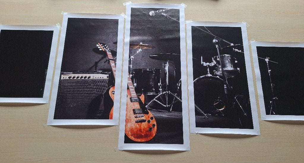 5delige canvas poster set muziek, Ophalen, Nieuw, Oranje