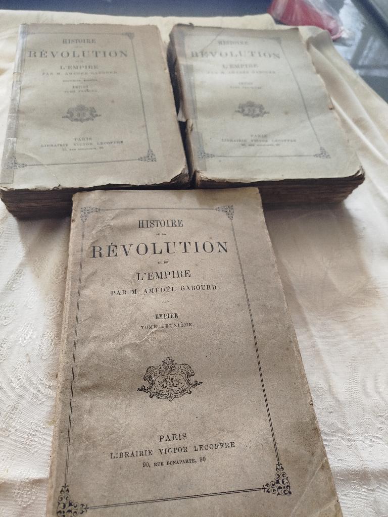 3 livres histoire de la révolution et de l empire 1865, Enlèvement ou Envoi, 19e siècle, Utilisé, Amedee gabourg