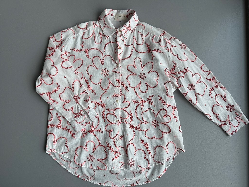 blouse met geborduurd bloemenpatroon Cherry Paris, maat M/L, Ophalen of Verzenden, Nieuw, Maat 38/40 (M)
