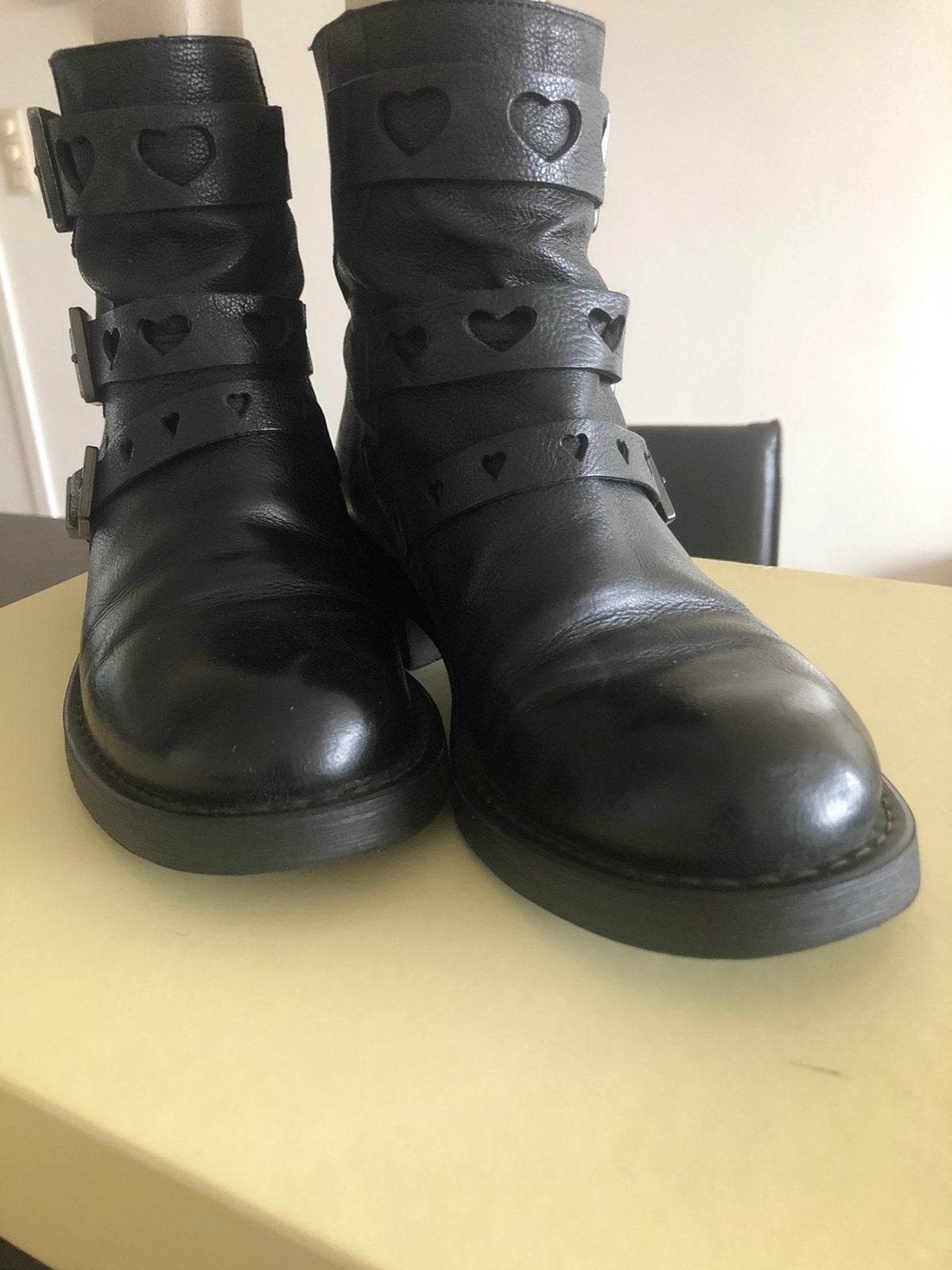 Zwarte nette biker boots twin set maat 38, Enlèvement, Boots et Botinnes, Porté, Noir