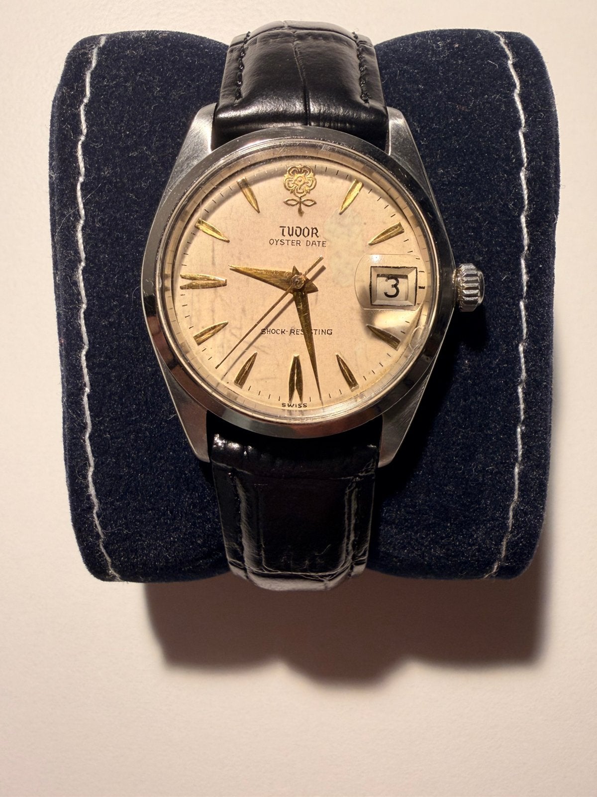 Tudor Oysterdate 7962, Handtassen en Accessoires, Ophalen, Gebruikt, Polshorloge, Leer