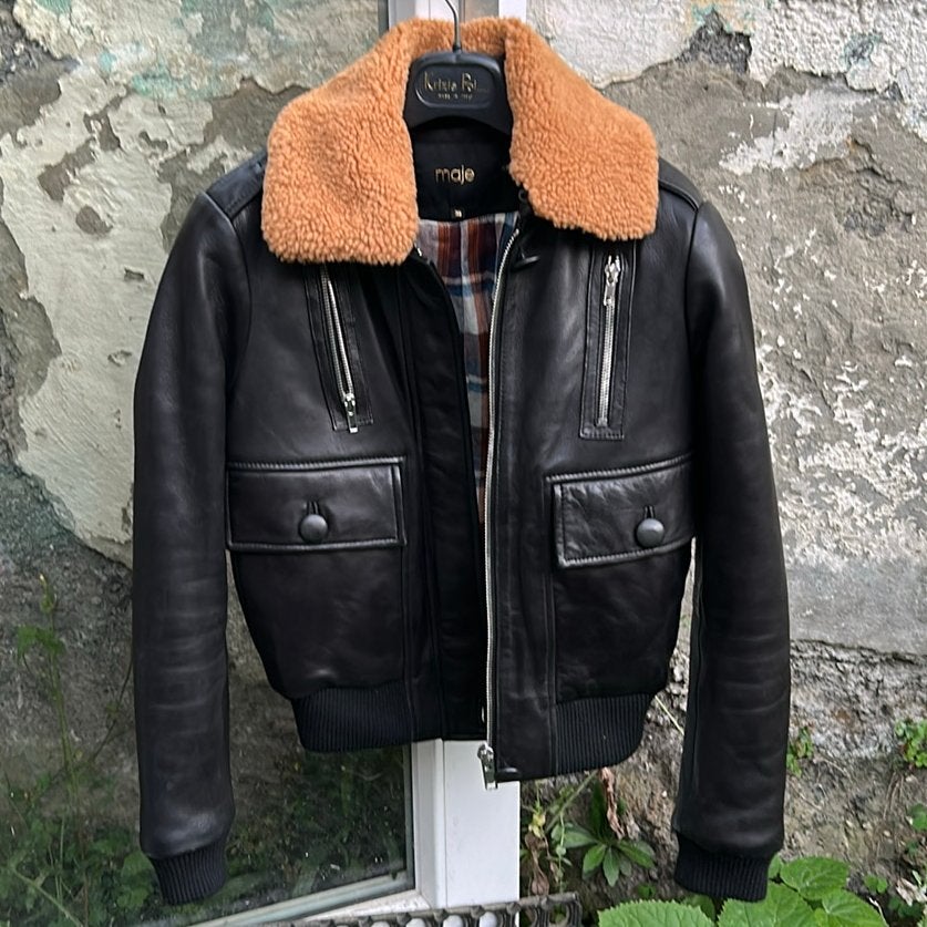 Maje blouson cuir Bengal, Vêtements | Femmes, Enlèvement, Porté, Taille 36 (S), Noir