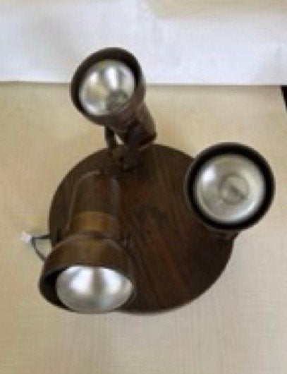 Plafonnier Lampe 3 Spots de Plafond bois rétro vintage, Enlèvement, Utilisé, Bois, Autres types