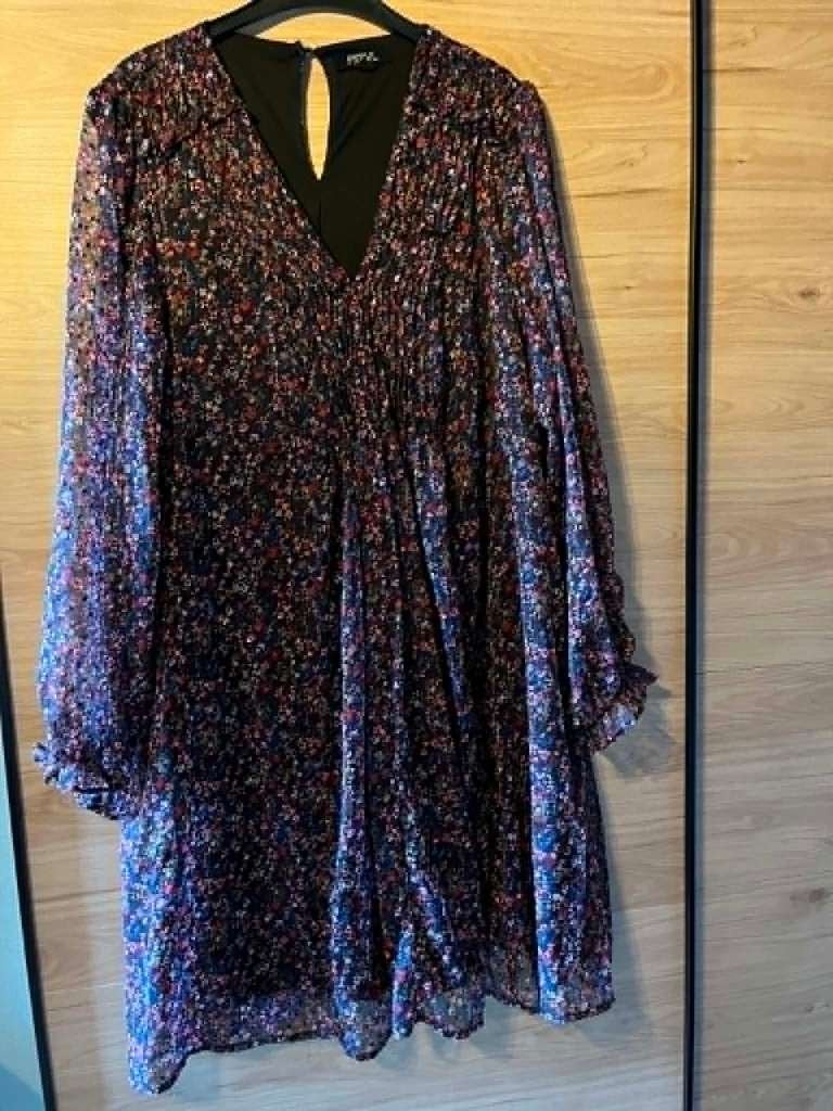 gebloemd kleed ms mode 48-50, MS Mode, Enlèvement ou Envoi, Comme neuf, Robe