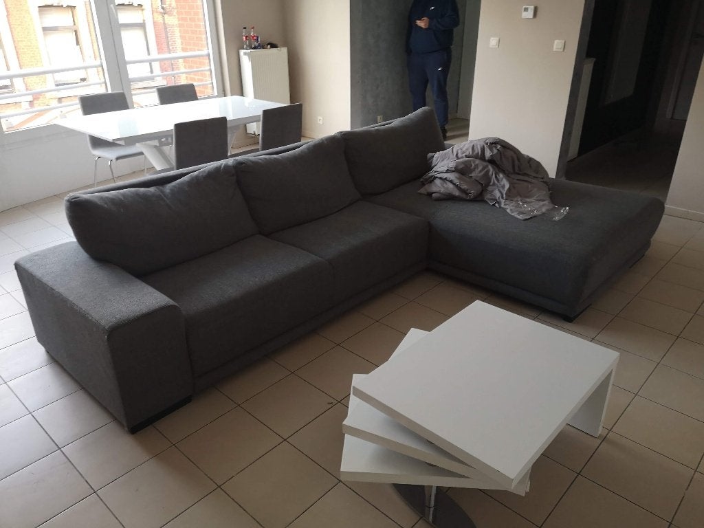 Divan avec meriedienne, Ophalen, 250 tot 300 cm, Gebruikt, 125 tot 150 cm