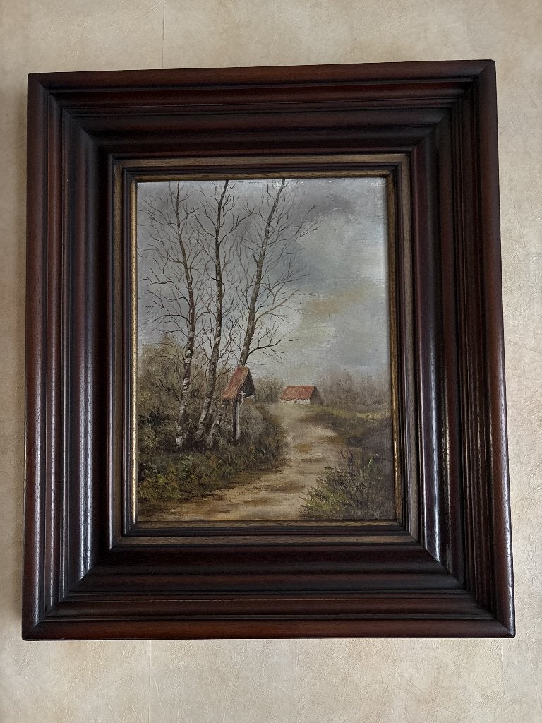 schilderij Mestdagh, Enlèvement, Autres styles, Encadré, Paysage