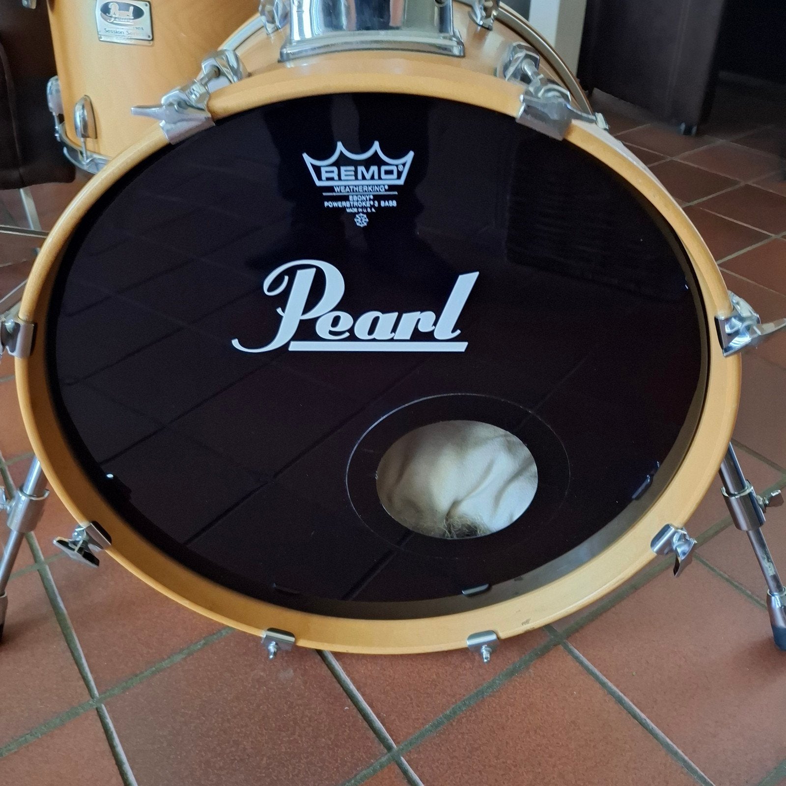 Pearl session series drumstel met 20 inch basdrum in zgst, Muziek en Instrumenten, Instrumenten | Toebehoren, Ophalen, Zo goed als nieuw
