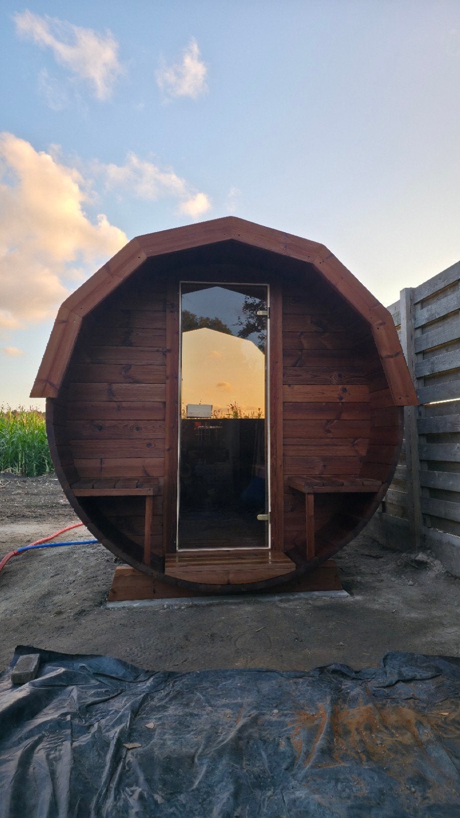 Sauna en tonneau de 2,5 m - Livraison et installation gratui, Enlèvement ou Envoi, Neuf, Finlandais ou Traditionnel, Sauna complet