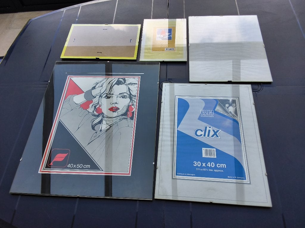5 encadrements photos en verre avec clips ( au choix ), Enlèvement ou Envoi, Comme neuf