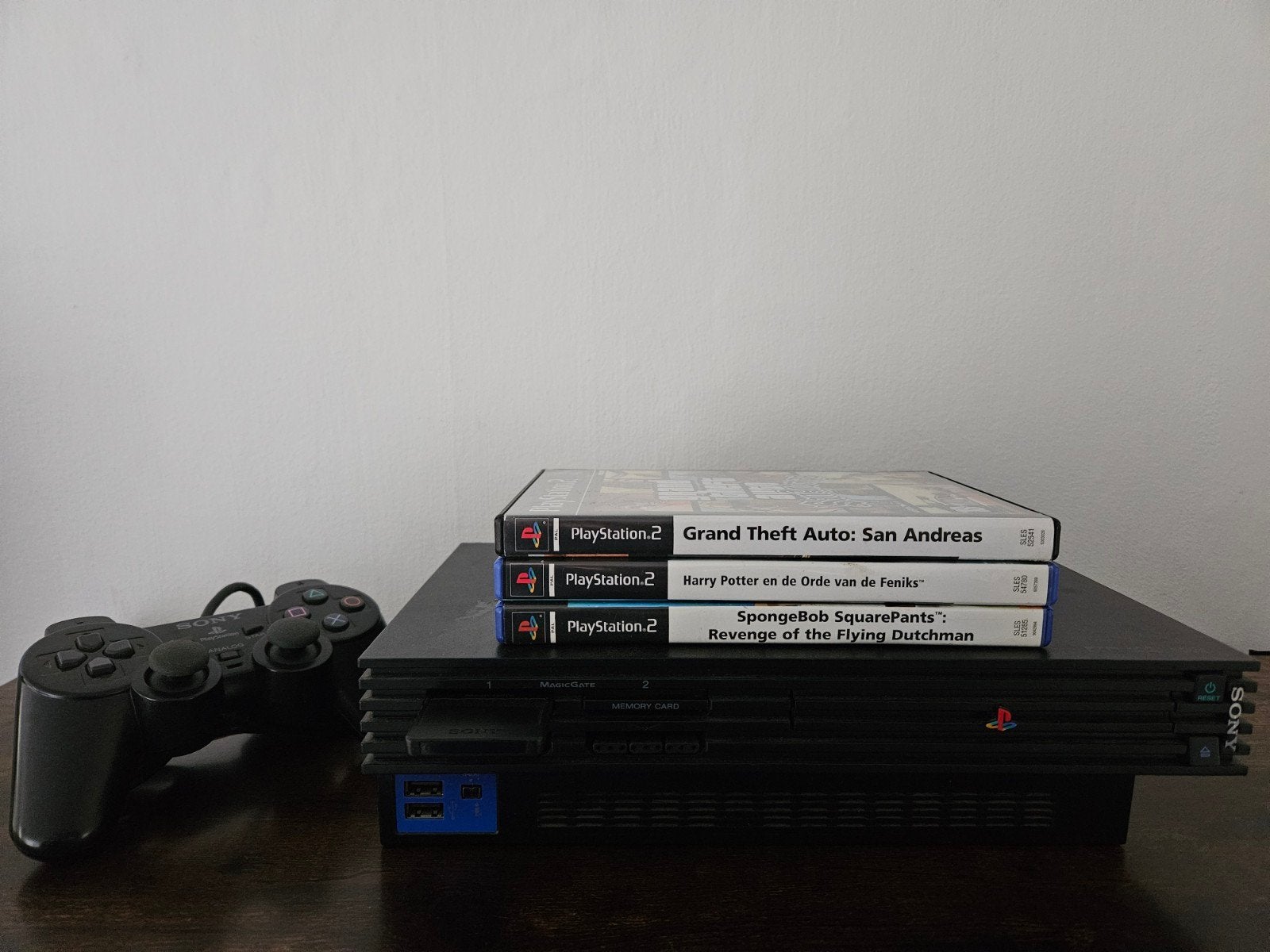 PlayStation 2 phat compleet met controller, kabels en games, Consoles de jeu & Jeux vidéo, Avec 1 manette, Phat, Comme neuf, Avec jeux