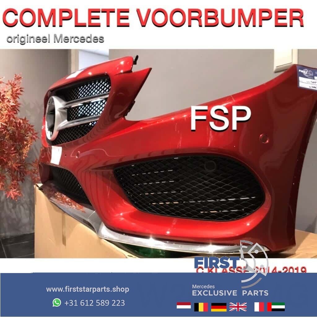 W205 C205 AMG LINE VOORBUMPER COMPLEET Mercedes C Klasse ROO, Gebruikt, -, Voor, Ophalen of Verzenden
