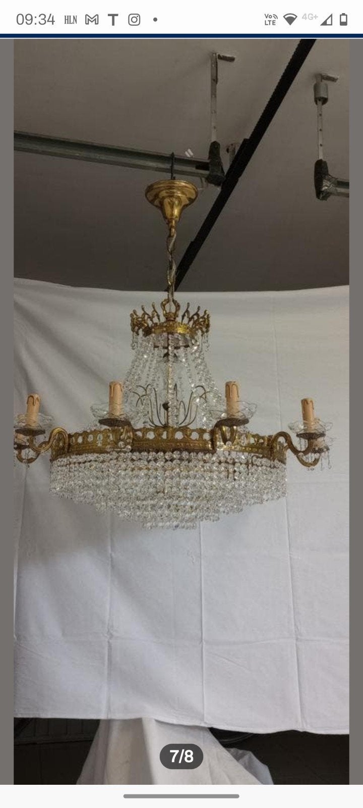 Grote Luster kristalglas, Huis en Inrichting, Lampen | Kroonluchters, Ophalen