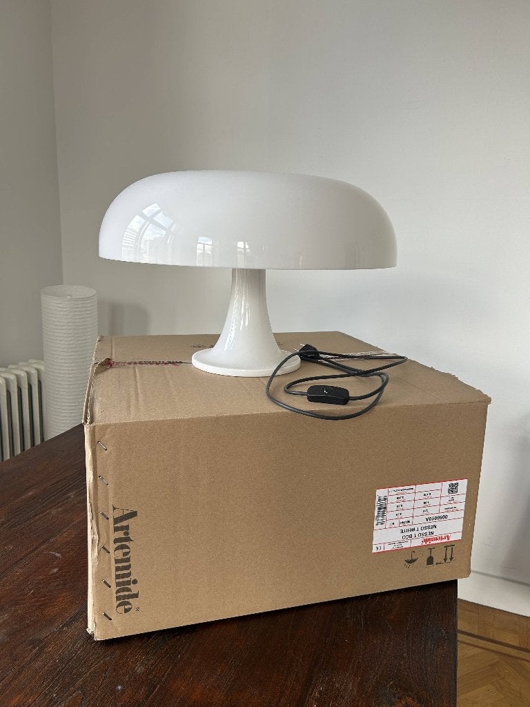 Lampe champignon Artemide Nesso t blanche XL, Maison & Meubles, Lampes | Lampes de table, Neuf, Blanc, 30 cm, Lampe champignon
