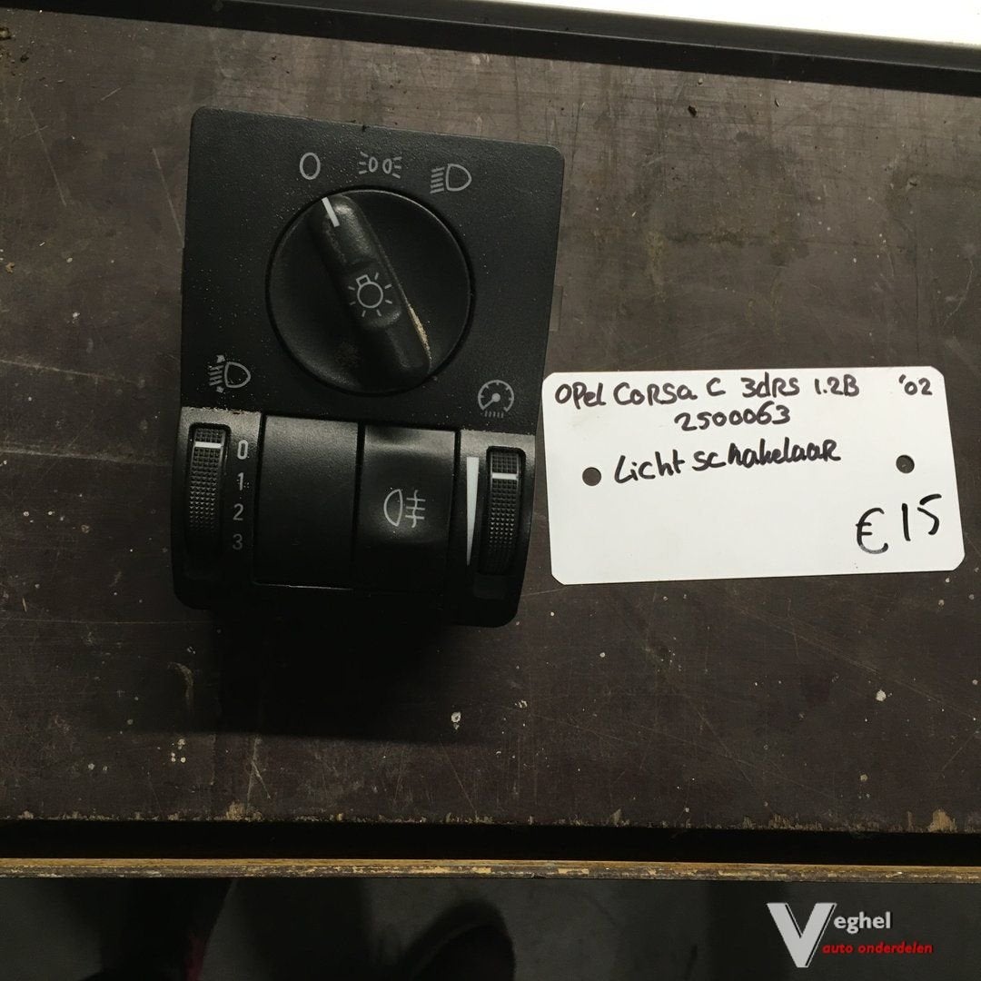 Opel Corsa C 1.2B 3 drs 2002 Wagennr 2500063 Lichtschakelaar, Auto-onderdelen, Gebruikt, -, -, Ophalen of Verzenden