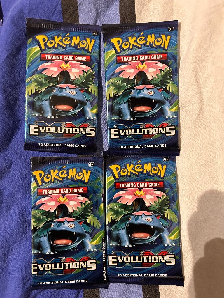 Pokemon XY evolutions 4 booster packs, Ophalen of Verzenden, Nieuw, Booster