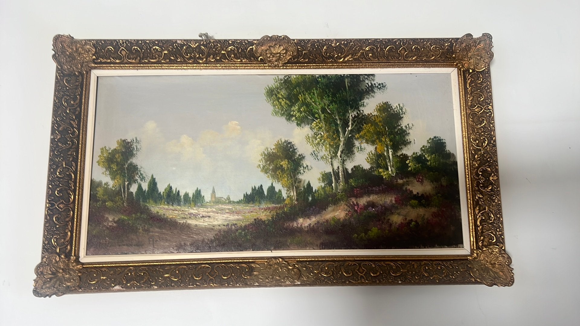 Grand Tableau Ancien - Huile sur Toile - Signé Karl Mollin, Ophalen of Verzenden