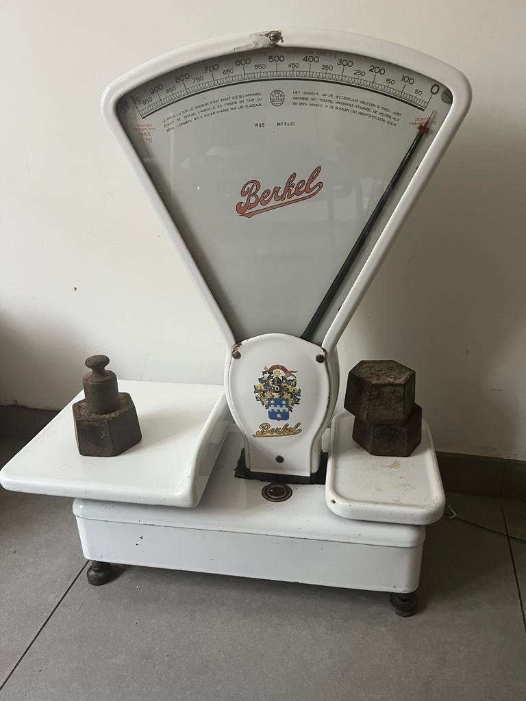 Berkel 1935 weegschaal met gewichten, Enlèvement, Utilisé, Balance de cuisine, Analogique
