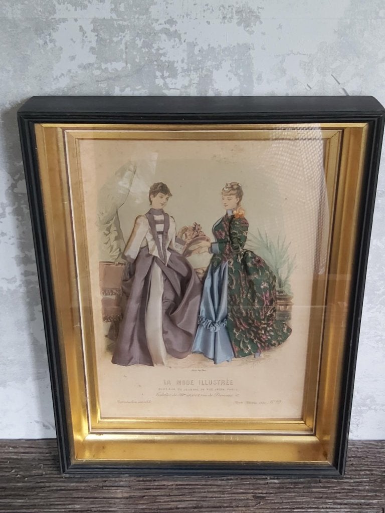 Schaduwbox glas 3d Jurken - La Mode Illustré 1886 n 29 - 2, Antiek en Kunst, Ophalen of Verzenden