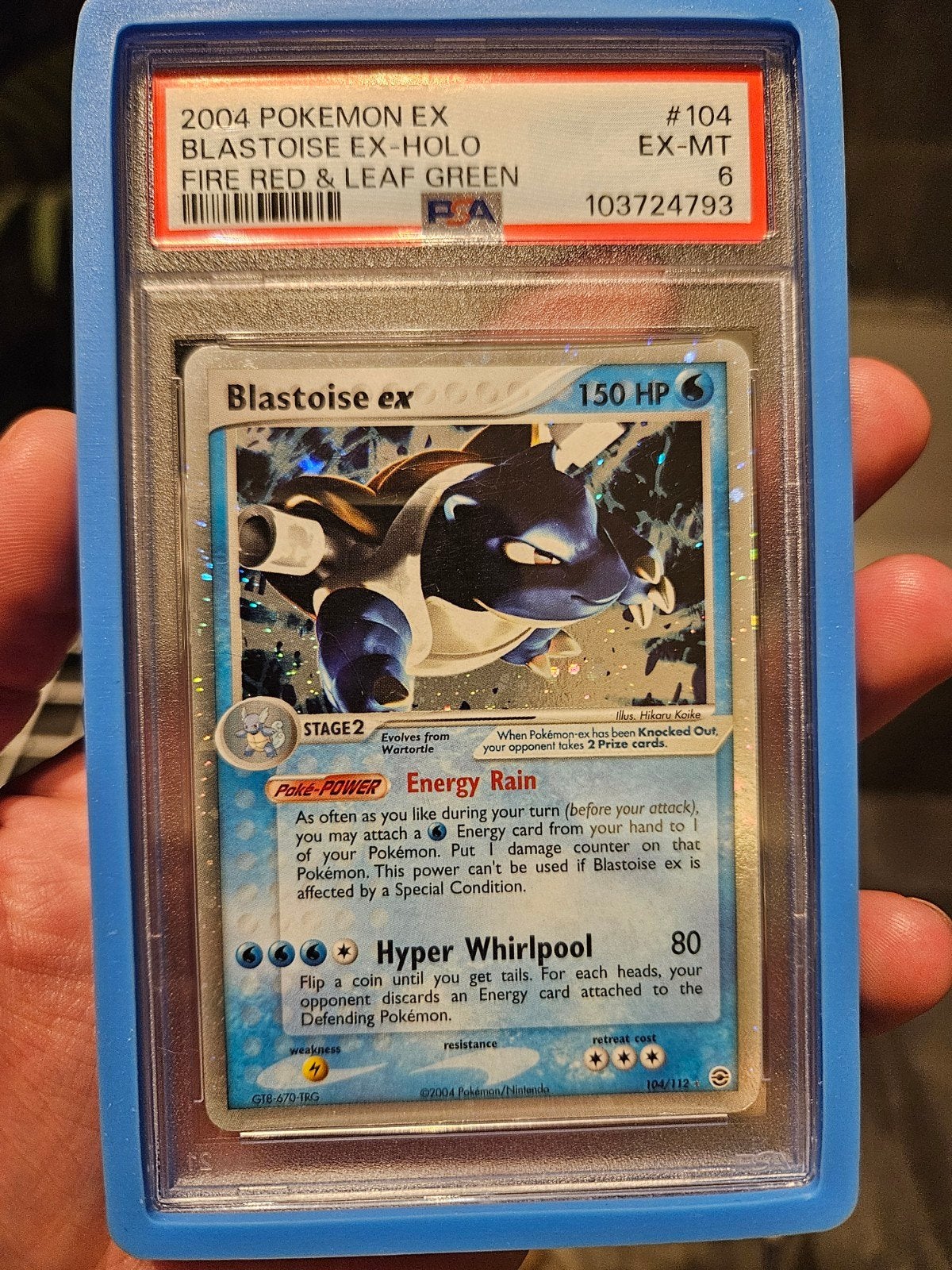 Blastoise ex, Ophalen of Verzenden, Zo goed als nieuw, Losse kaart, Foil