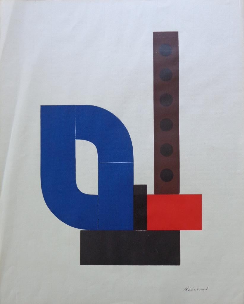 JOSUA REICHERT / KOMPOSITION / KLEURZEEFDRUK / 61x49cm / SIG, Antiquités & Art, Art | Lithographies & Sérigraphies, Signé, Enlèvement ou Envoi