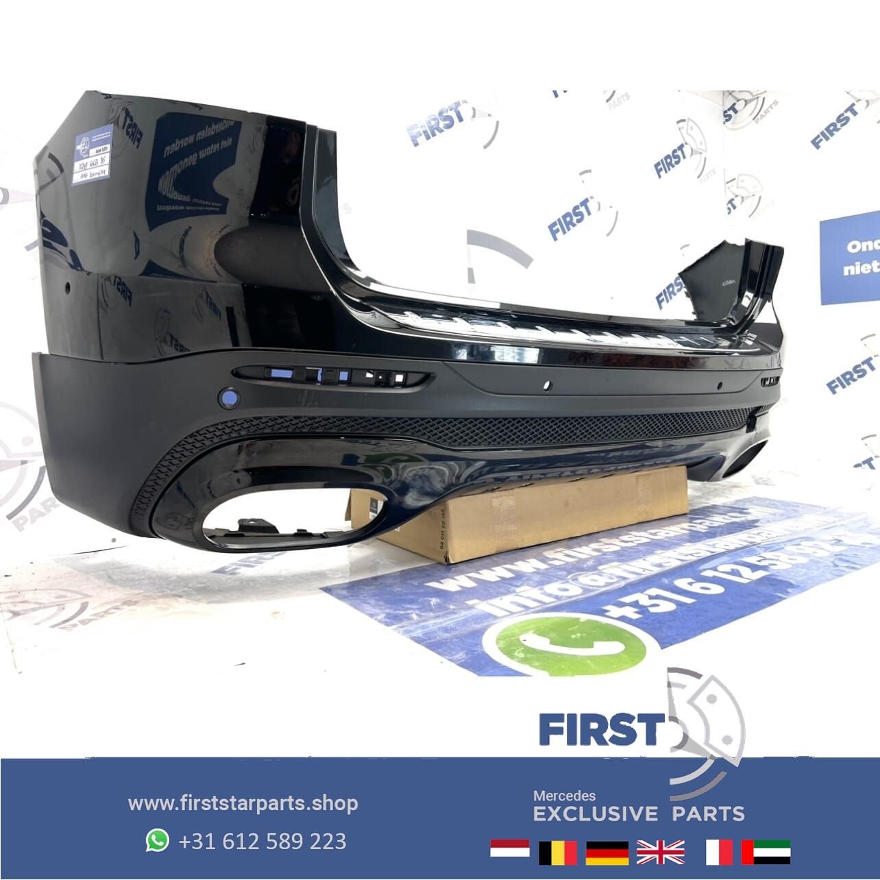 X247 GLB 35 AMG ACHTERBUMPER + DIFFUSER ZWART origineel Merc, Gebruikt, -, Ophalen of Verzenden, Achter