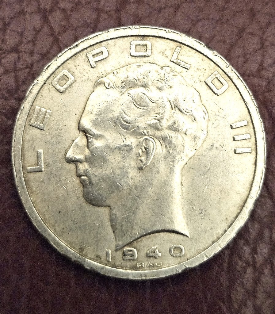 Zilver. Belgische munt 50 Fr. Leopold III. 1940., Ophalen, Zilver, Losse munt, Zilver