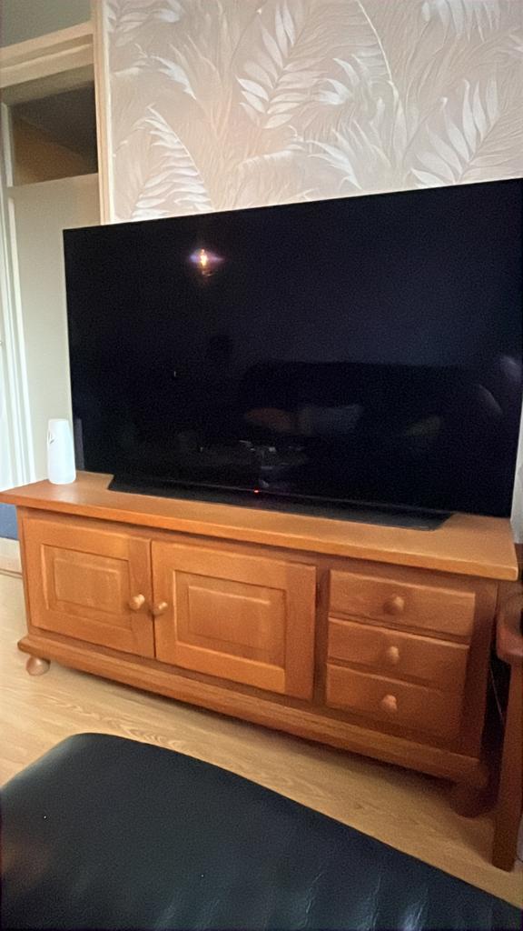 Tv meubel eik   Lengte 135 Diepte 51 Hoogte 59, Huis en Inrichting, Ophalen, Zo goed als nieuw
