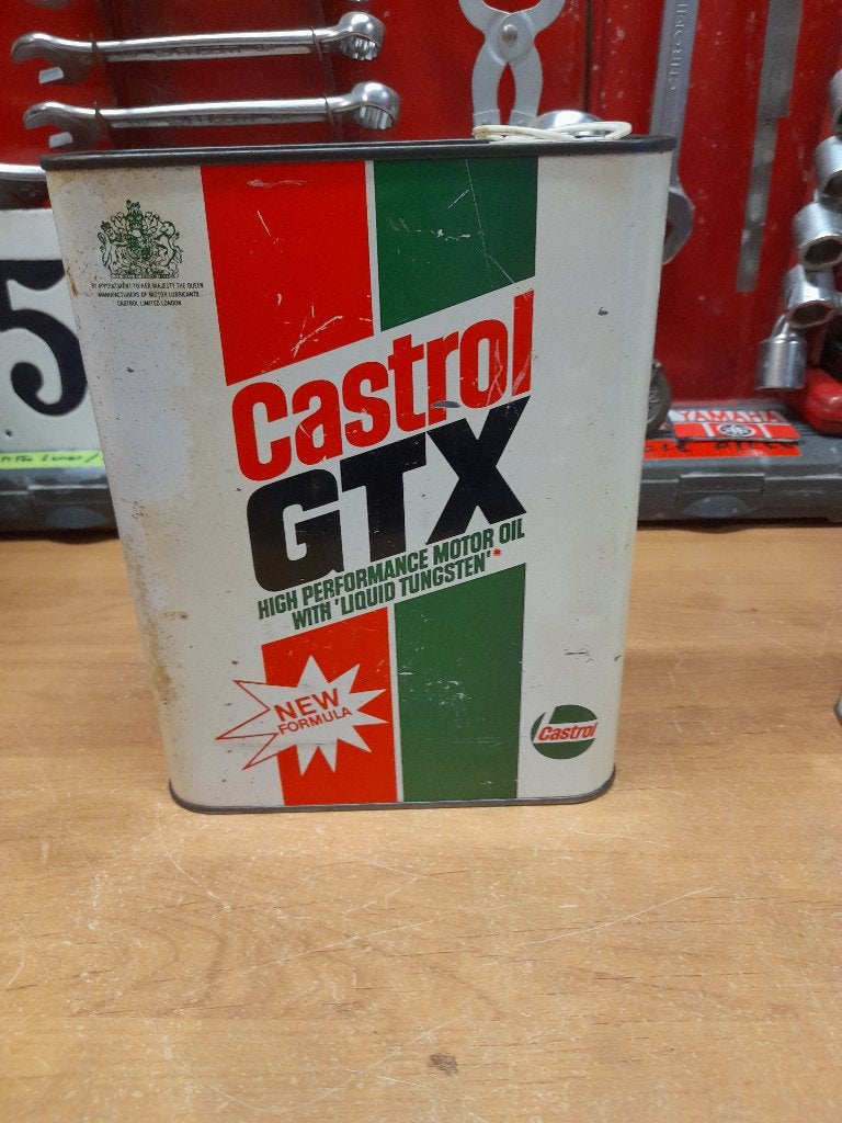 oude lege oliekan Castrol GTX New Formula 2,5l, Verzenden, Gebruikt, Overige typen