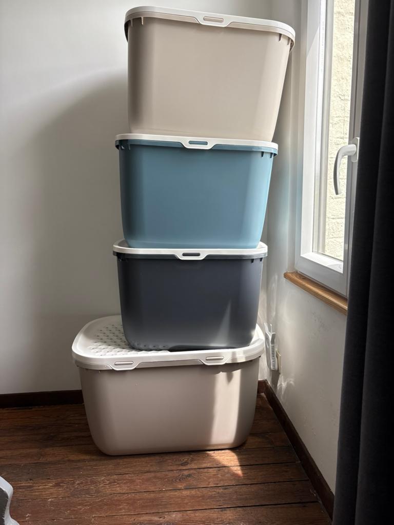 Lots de 4 bacs à litière, Animaux & Accessoires, Enlèvement, Comme neuf