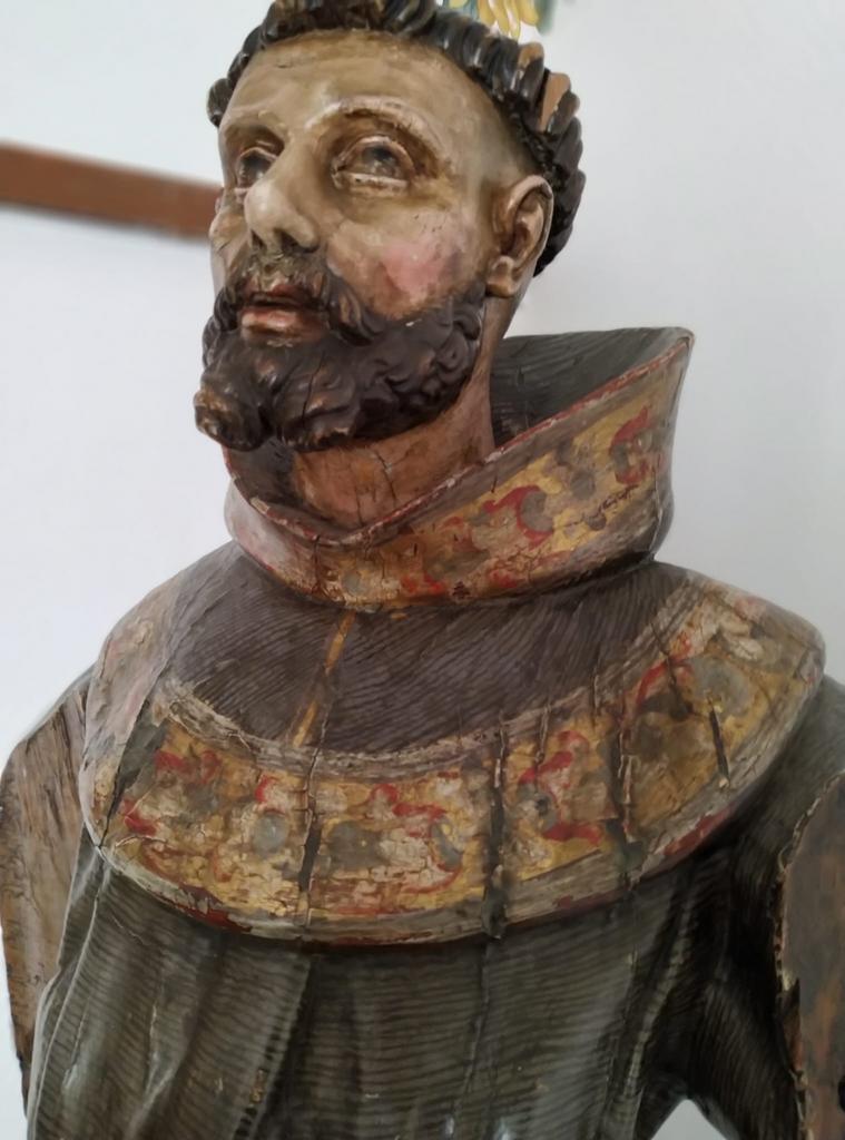 Houten beeld van Pater Franciscus, Verzamelen, Ophalen, Beeld(je), Christendom | Katholiek