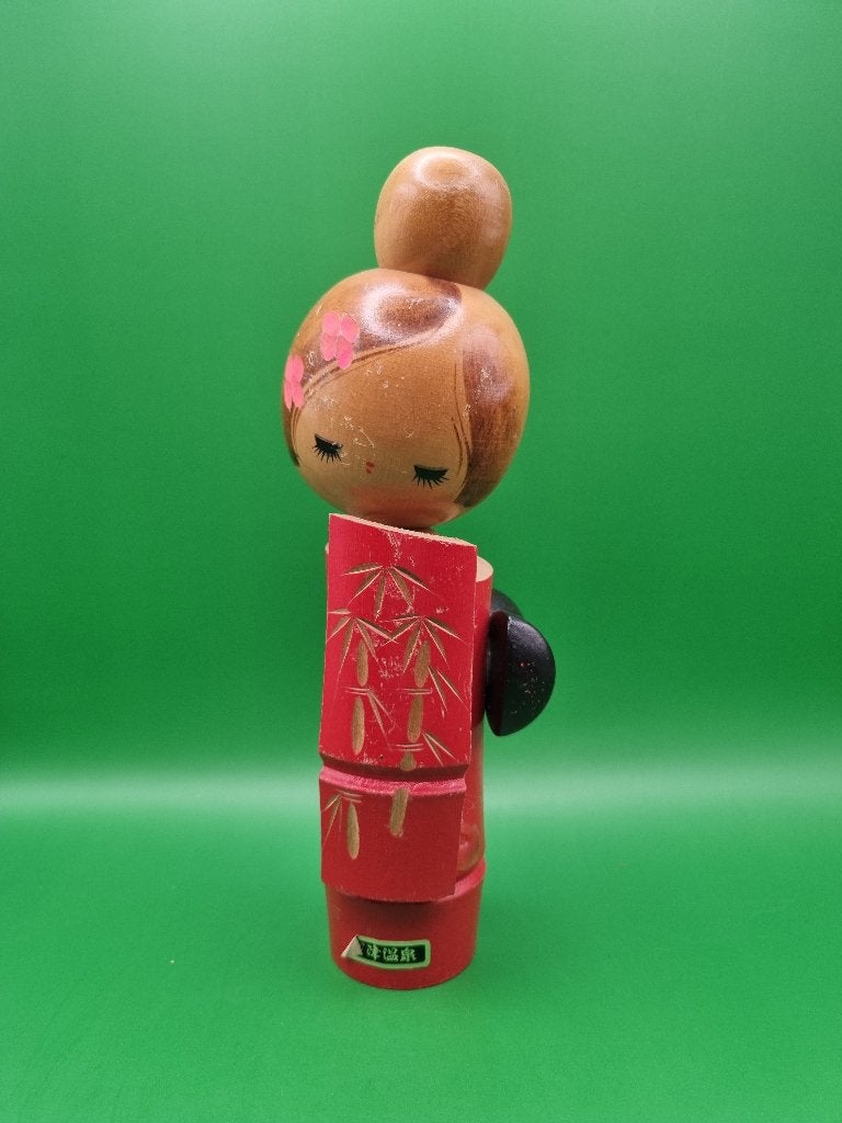 Magnifique kokeshi vintage de Miyashita Hajime, 20 cm, Enlèvement ou Envoi, Bois, Poupée