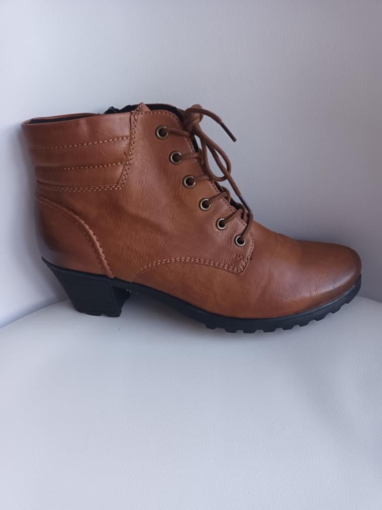 Bruine damesbotjes Rieker, Kleding | Dames, Schoenen, Ophalen, Zo goed als nieuw, Bruin