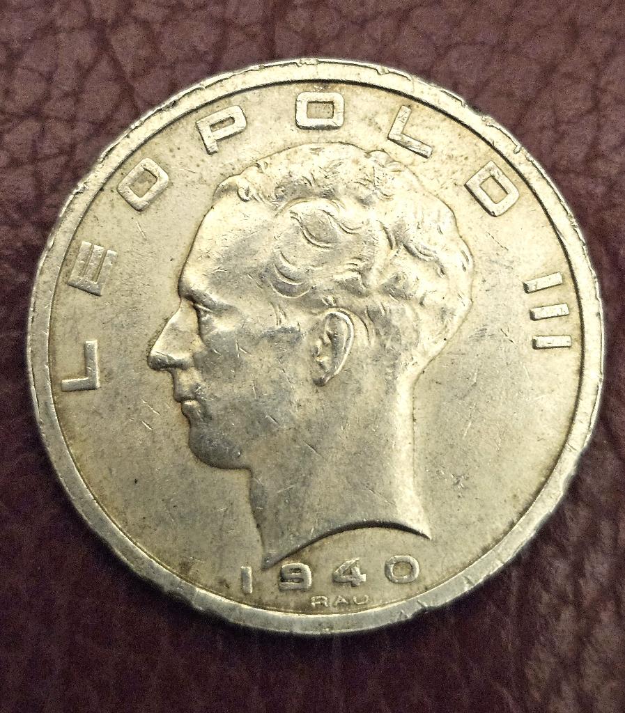 Zilver. Belgische munt 50 Frank Leopold III. 1940., Postzegels en Munten, Munten | België, Ophalen, Zilver, Losse munt, Zilver